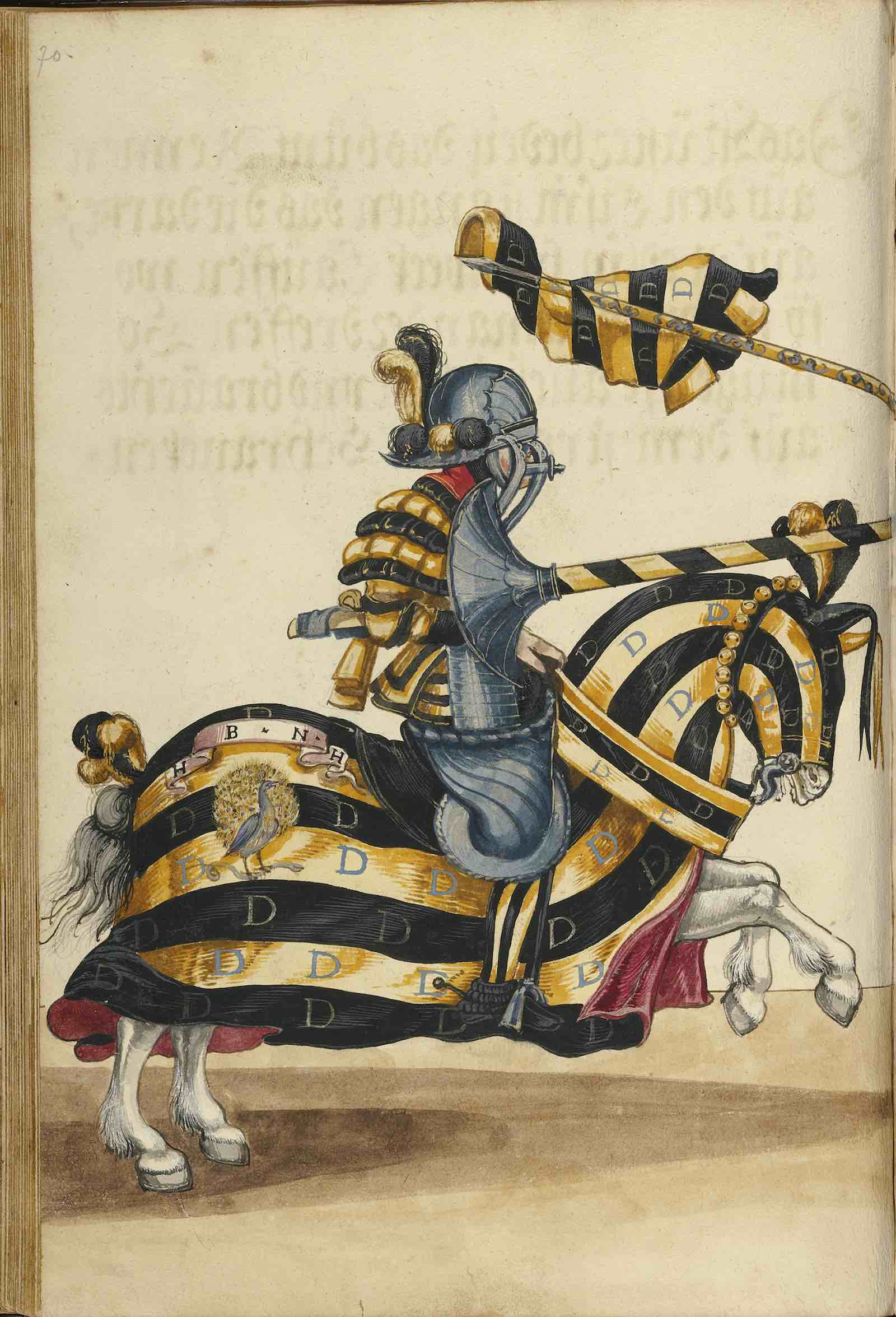 Unknown German, A Tournament Contest, about 1560-70 from Tournament Book. Tempera colors and gold and silver paint on paper bound between original pasteboard covered with original brown calf.