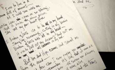 Jimi Hendrix handwritten working lyrics for Room Full of Mirrors