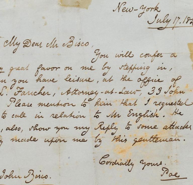 Poe Letter 1846